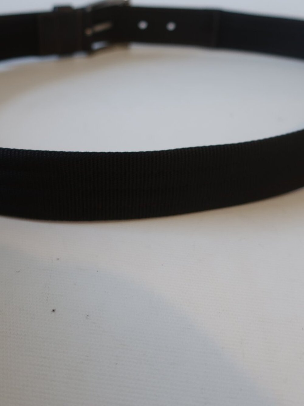 Mens Prada Brown Fabric & Leather Silver Buckle Belt 38/95 - Picture 8 of 10